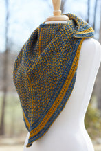 Load image into Gallery viewer, Blue-and-Gold Zig Zag Shawl